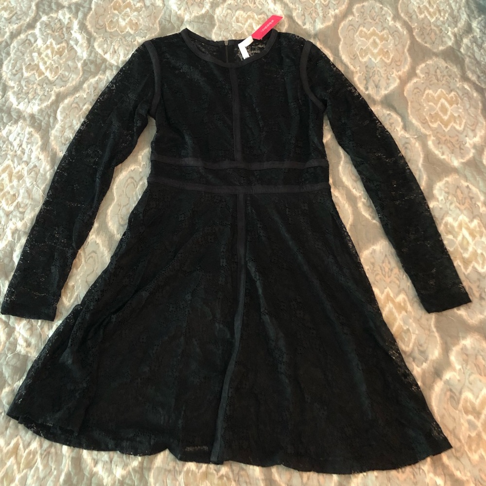 Target Long Sleeve Black Lace with Trim Dress